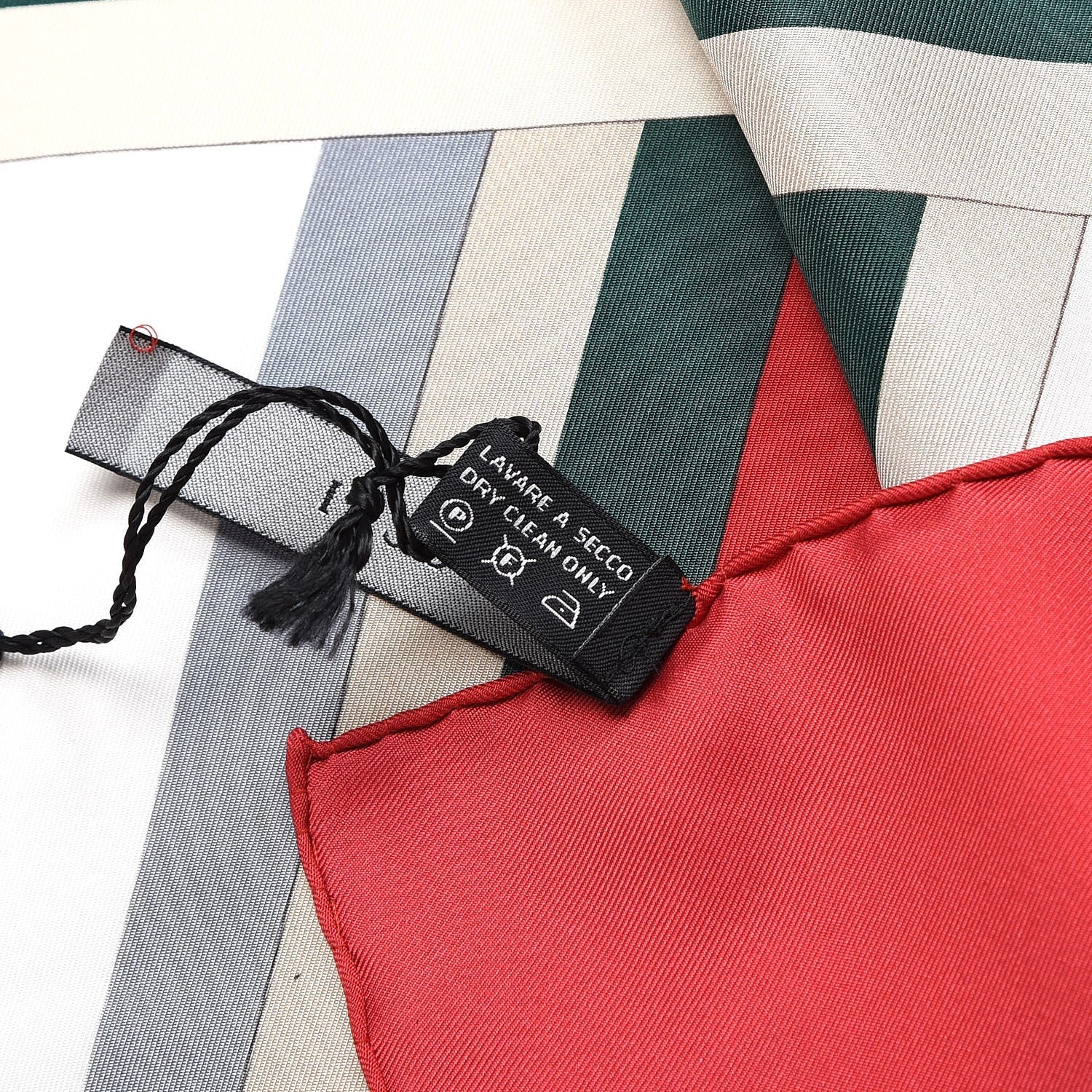 Gucci Silk Web Scarf Red Green 6 of 6
