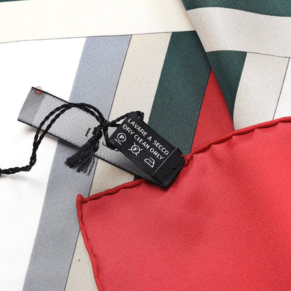 Gucci Silk Web Scarf Red Green 6 of 6