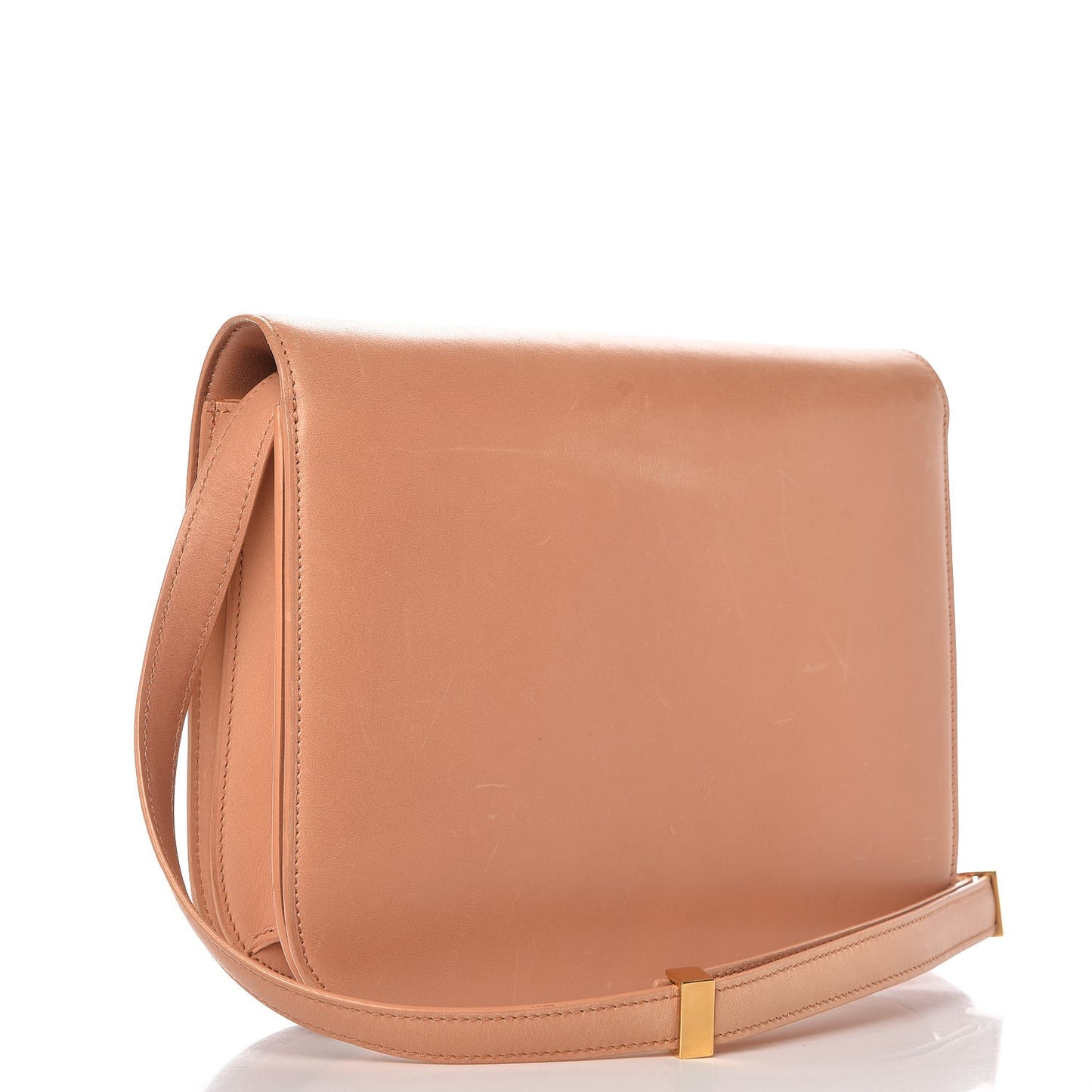 Box Calfskin Medium Classic Box Flap Bag Nude