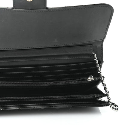 Chanel Patent Calfskin Quilted Brilliant East West Flap Clutch Black 4 of 5