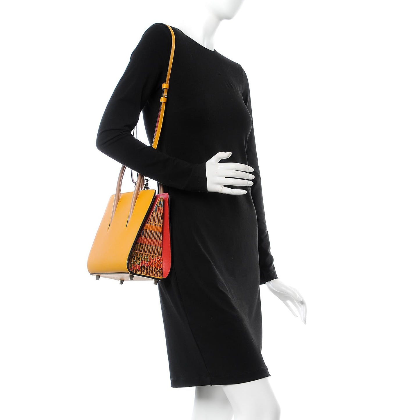 Calfskin Embroidered Studded Small Paloma Full Moon