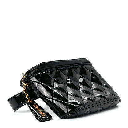 Chanel Patent Calfskin Quilted Waist Belt Bag 75 30 Black 3 of 11