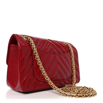 Chanel Aged Calfskin Chevron Quilted 2.55 Reissue Mini Flap Dark Red 3 of 11