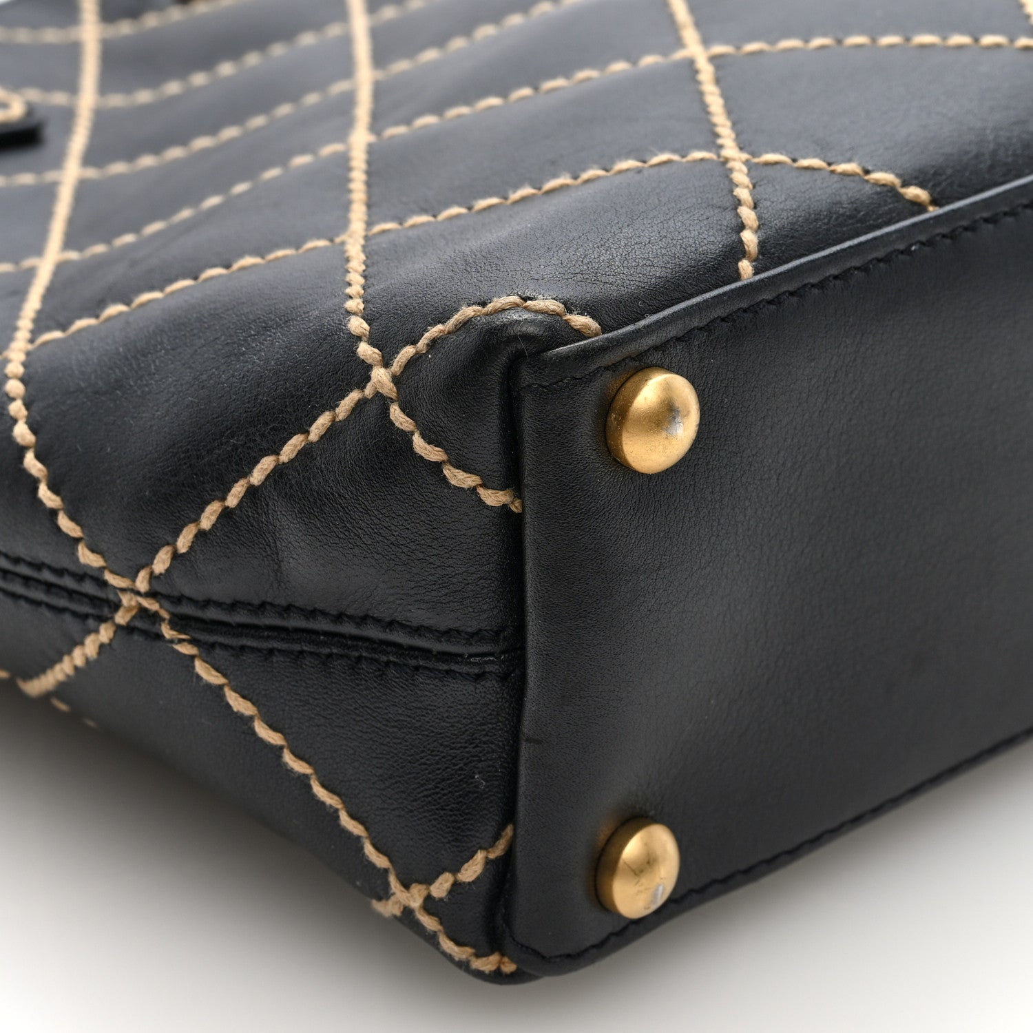 Chanel Calfskin Wild Stitch Tote Black 9 of 10