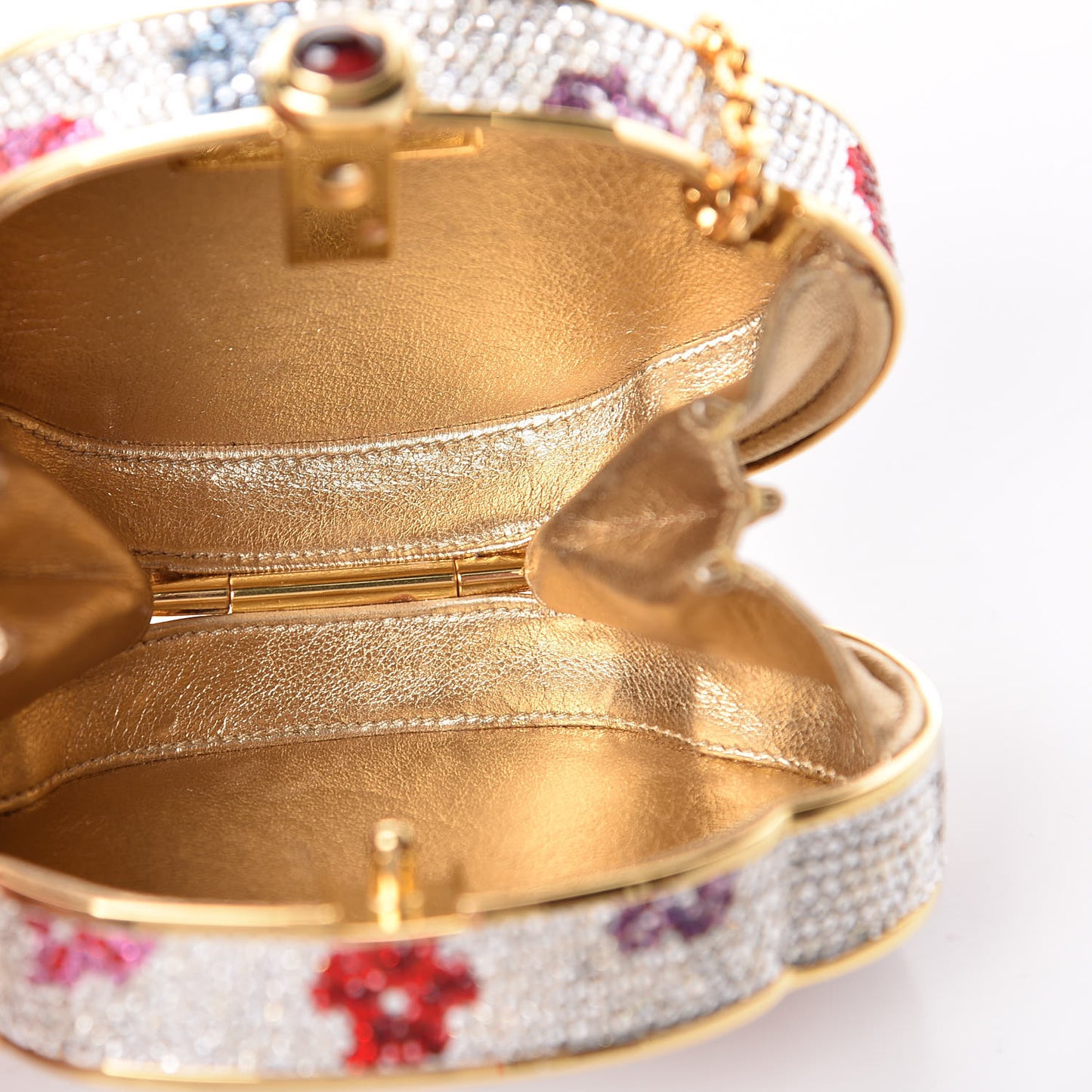 Swarovski Crystal Floral Miniaudiere Clutch Multicolor
