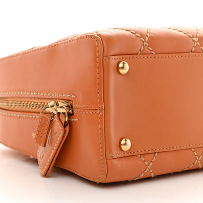 Chanel Calfskin Contrast Stitch Surpique Bowler Orange 10 of 12