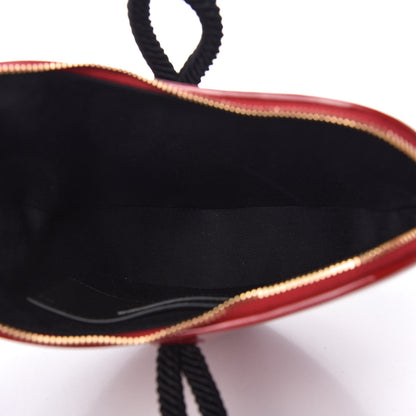 Saint Laurent Patent Sac Coeur Heart Shaped Clutch Red 5 of 10