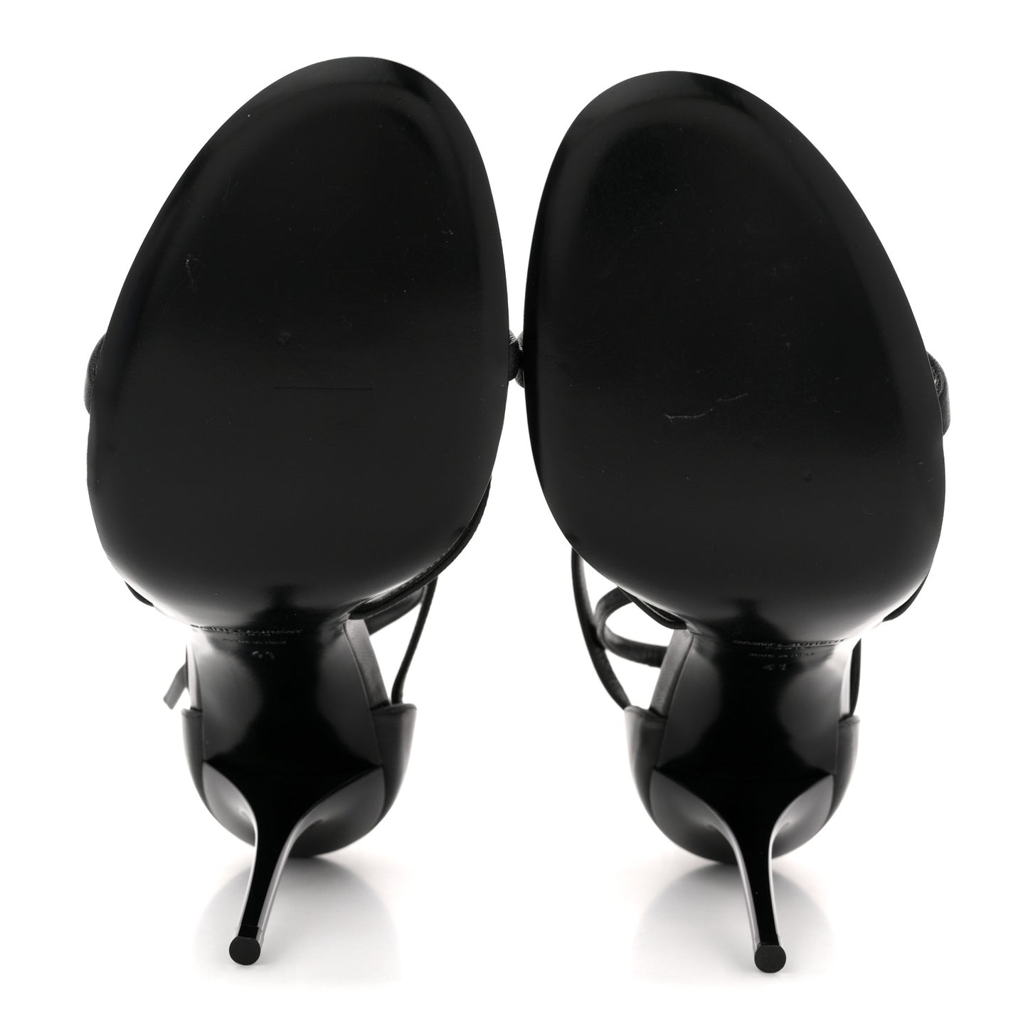 Calfskin Cassandra 100 Ankle Strap Sandals 41 Black