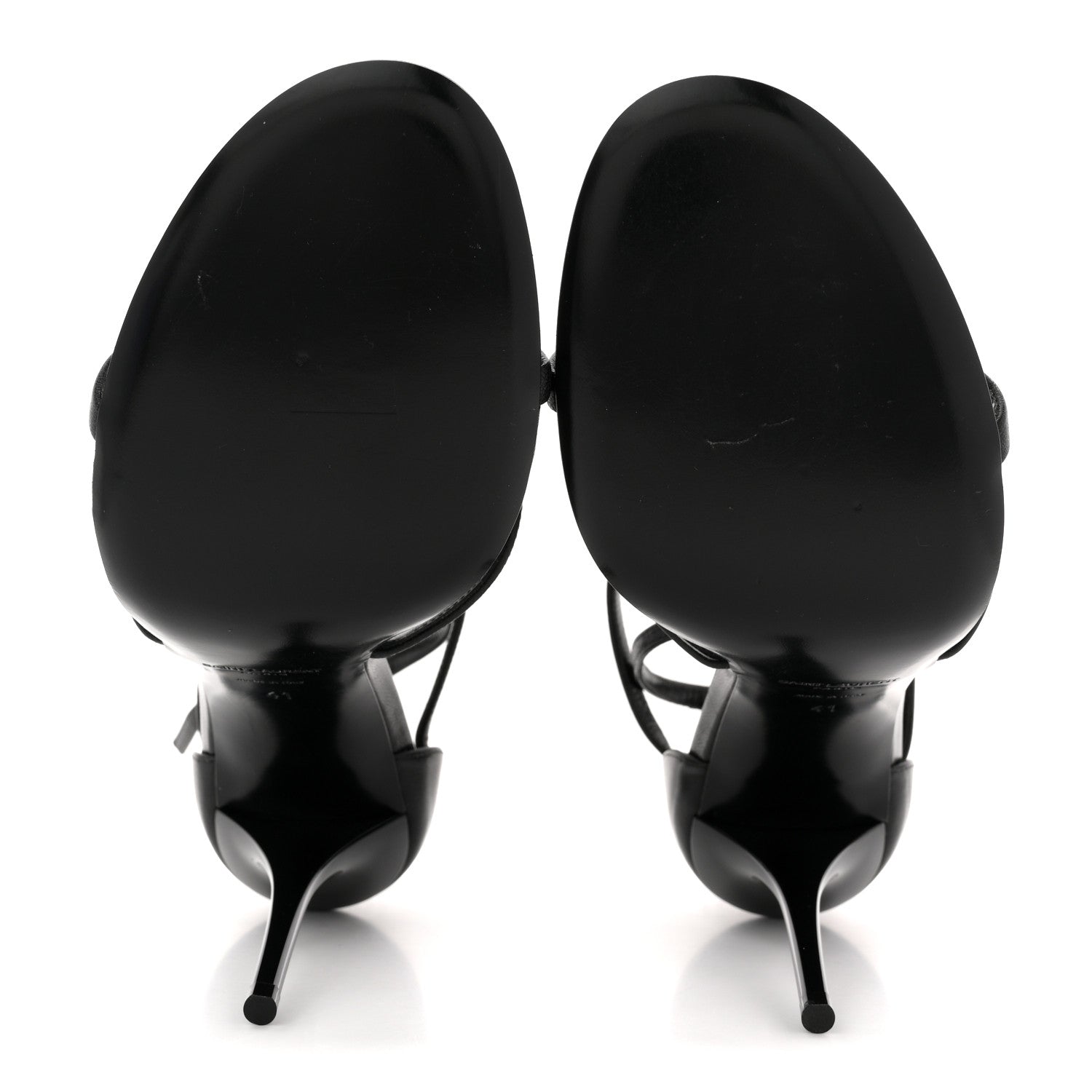 Saint Laurent Calfskin Cassandra 100 Ankle Strap Sandals 41 Black 6 of 12