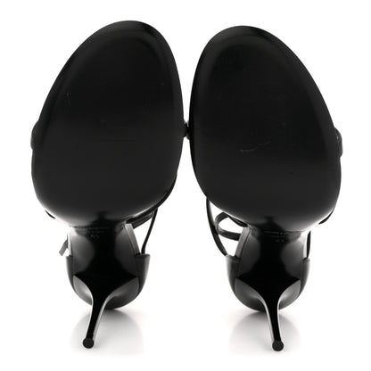 Saint Laurent Calfskin Cassandra 100 Ankle Strap Sandals 41 Black 6 of 12
