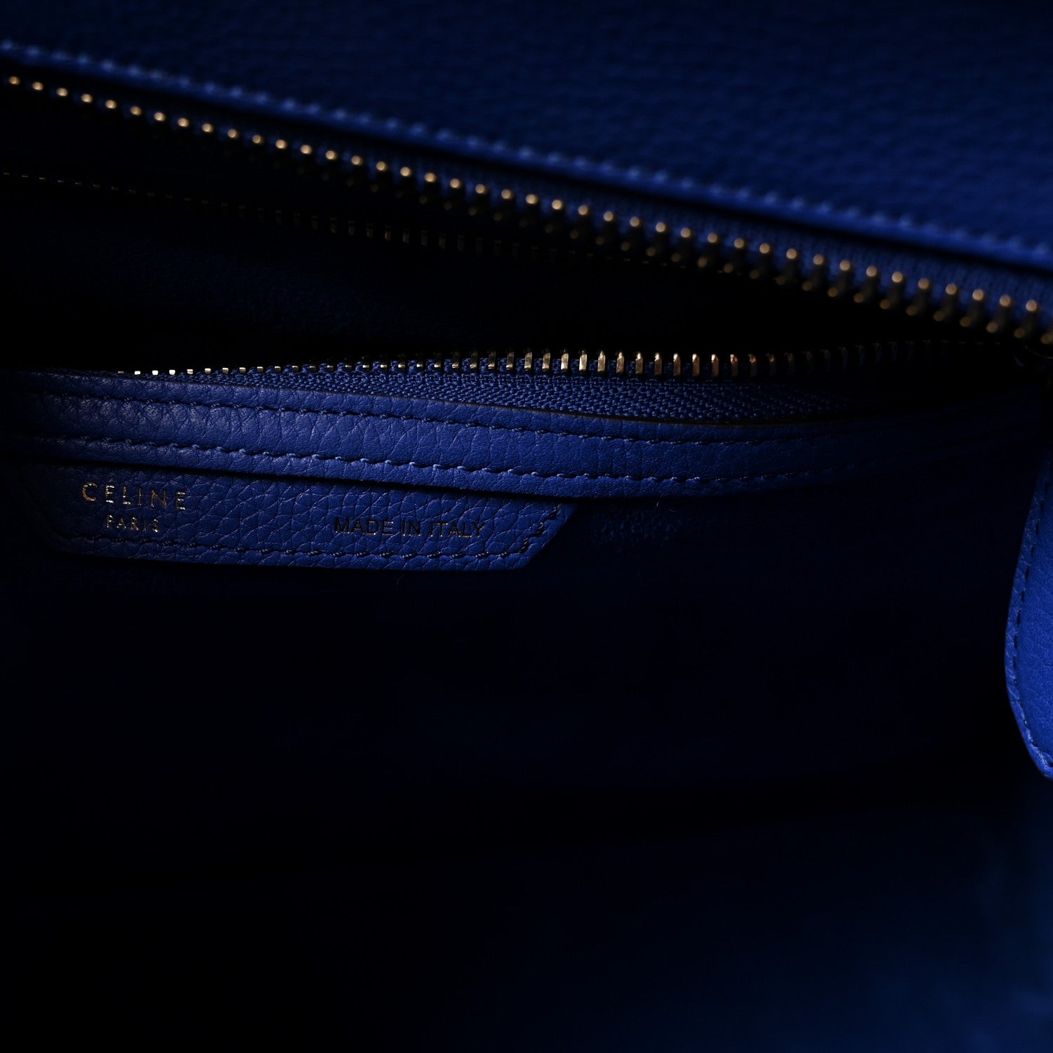 Celine Drummed Calfskin Mini Luggage Indigo 6 of 9