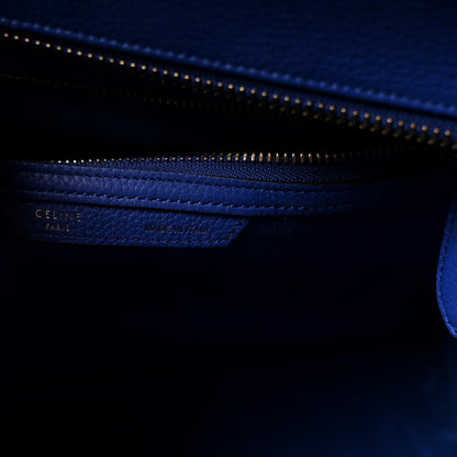 Celine Drummed Calfskin Mini Luggage Indigo 6 of 9