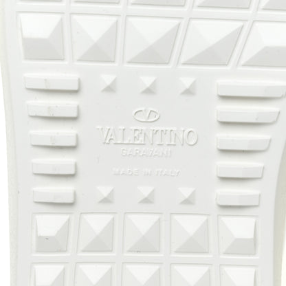 Valentino Garavani Calfskin Crystal Rockstud Open Sneakers 39 White Ice 6 of 8