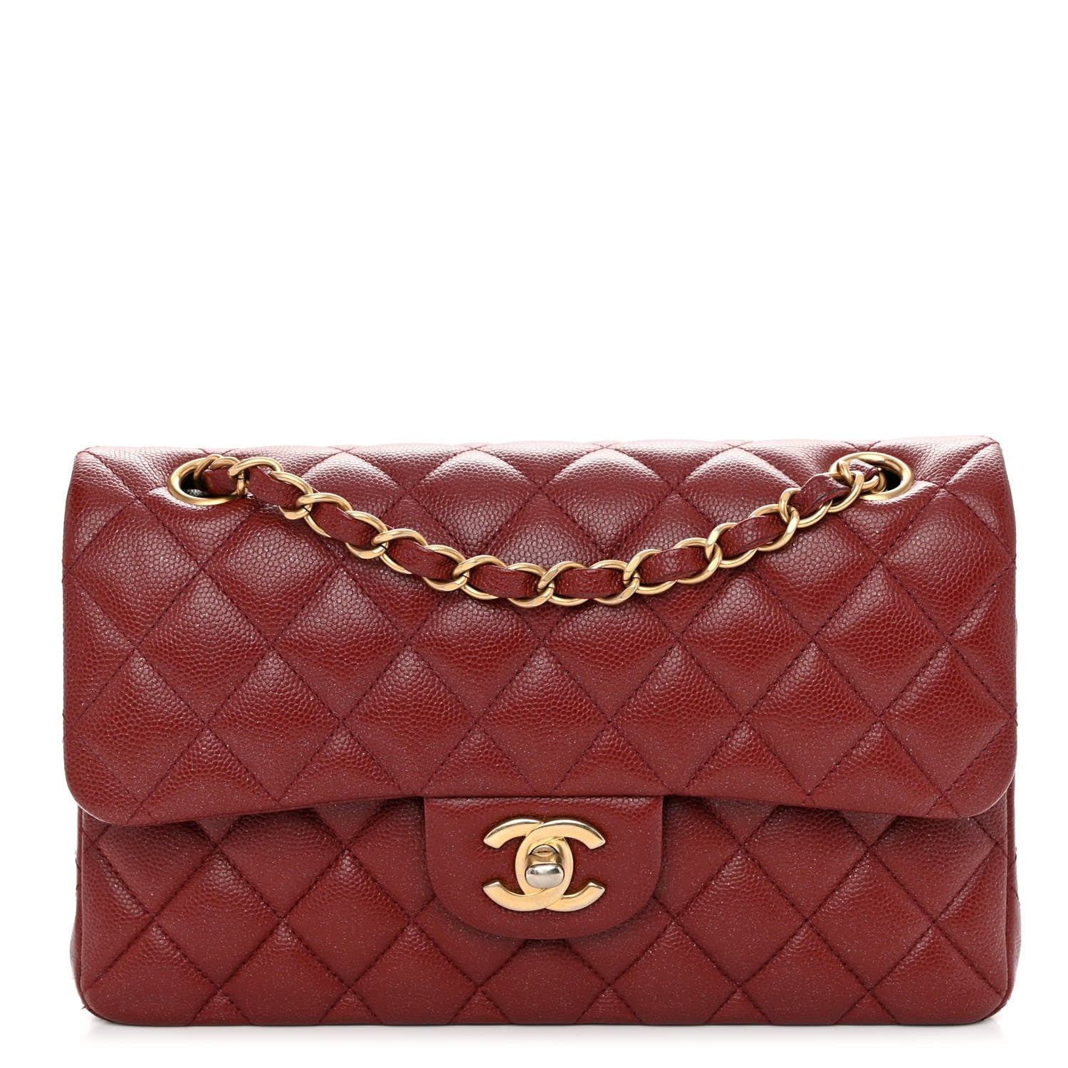 Chanel Iridescent Caviar Quilted Small Double Flap Red 1 of 10