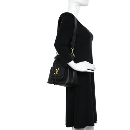 Louis Vuitton Calfskin Lockme Bucket MM Black 2 of 9