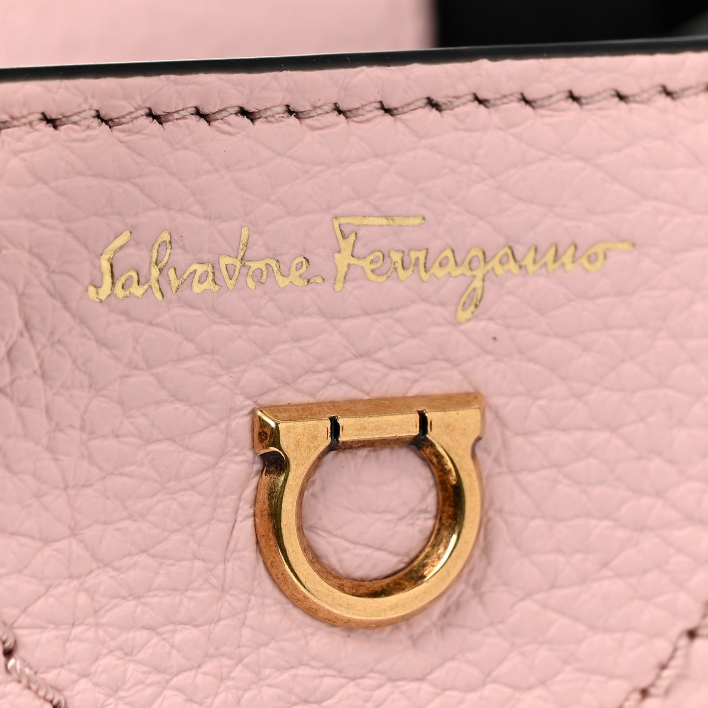 Tumbled Calfskin Gancini Mini Bag Pink