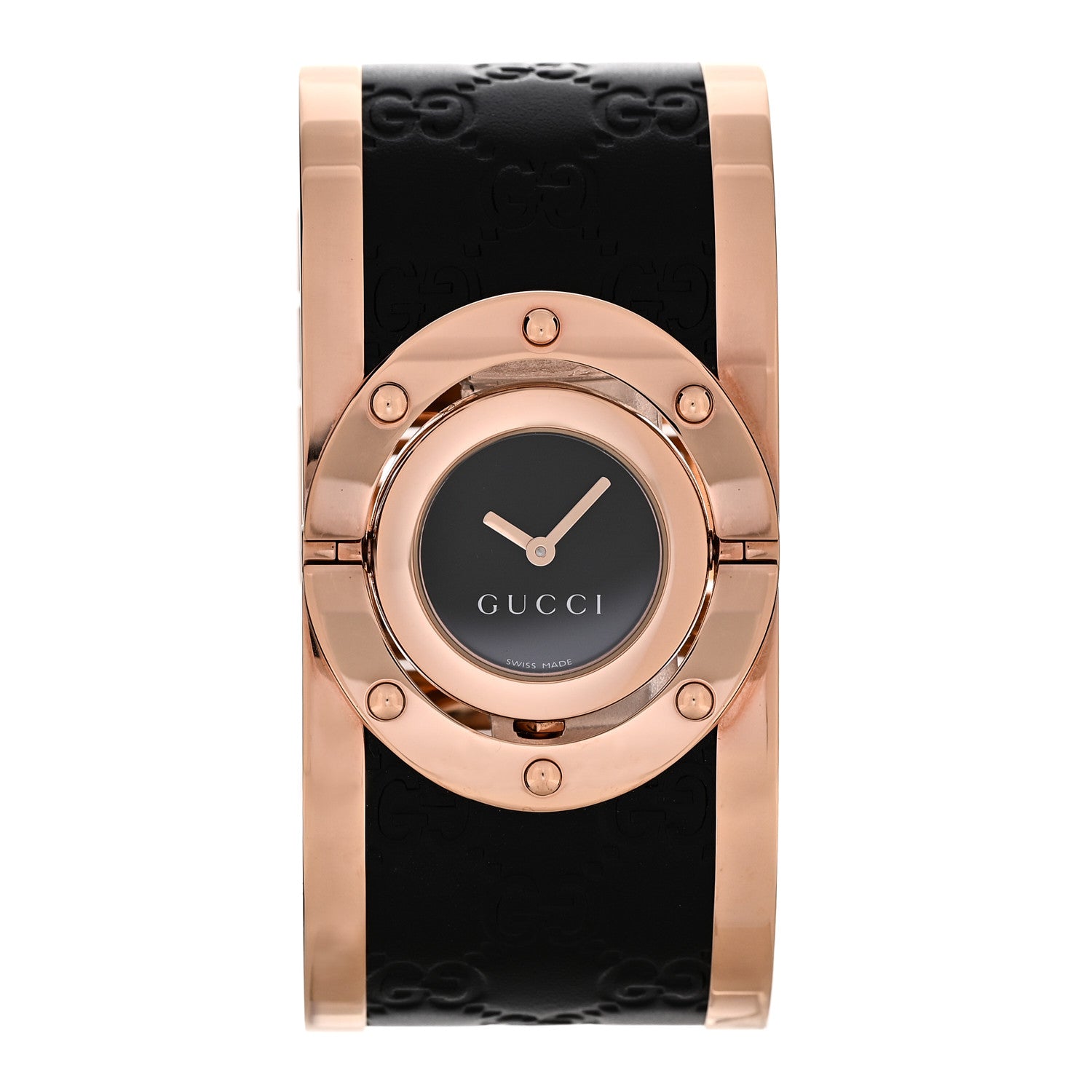 Gucci Stainless Steel Calfskin 33mm Twirl Quartz Watch Black 1 of 5