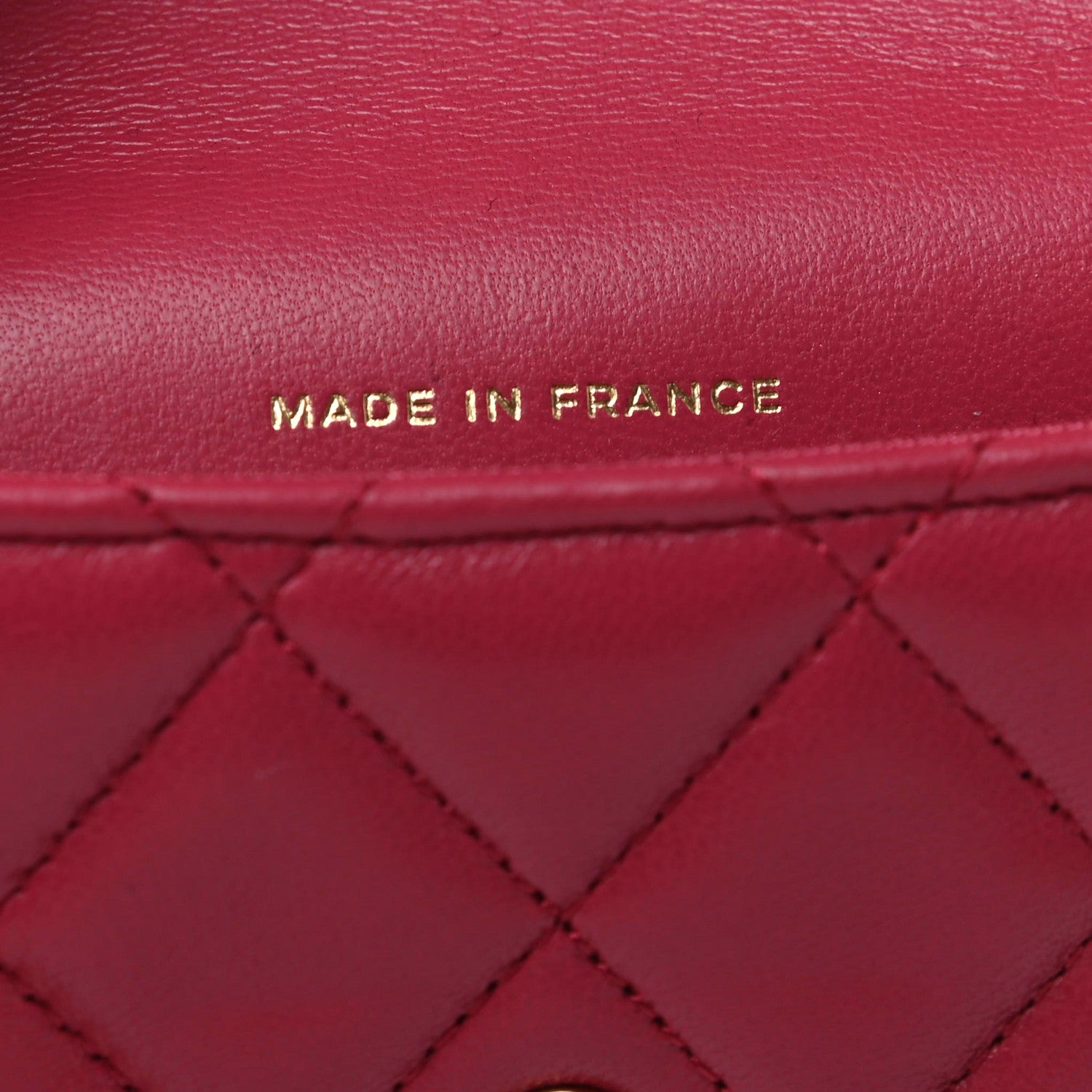 Chanel Lambskin Quilted Top Handle Flap Coin Purse With Chain Dark Pink 6 of 9
