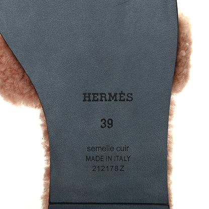 Hermes Woolskin Oran Sandals 39 Rose Aube 6 of 8