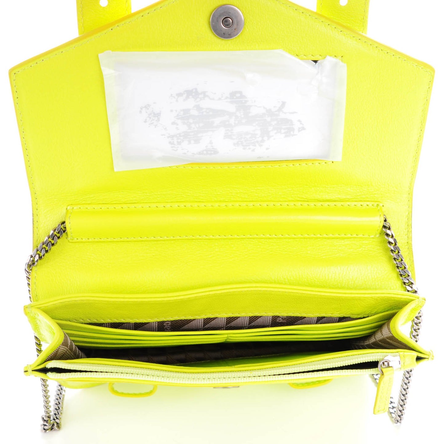 Lambskin PS1 Large Chain Wallet Citron