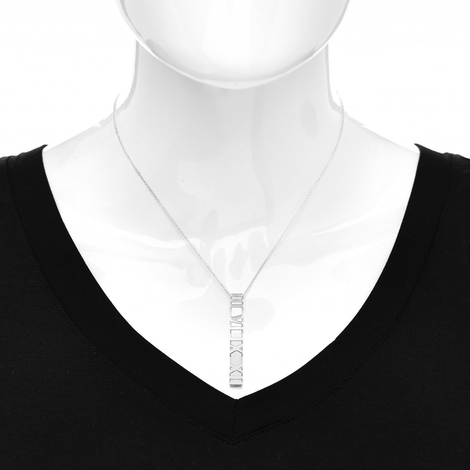 Tiffany Sterling Silver Atlas Bar Pendant Necklace 2 of 4