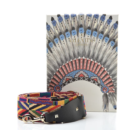 Valentino Garavani Canvas Native Couture 1975 Embroidered Rockstud Guitar Strap Multicolor 4 of 4