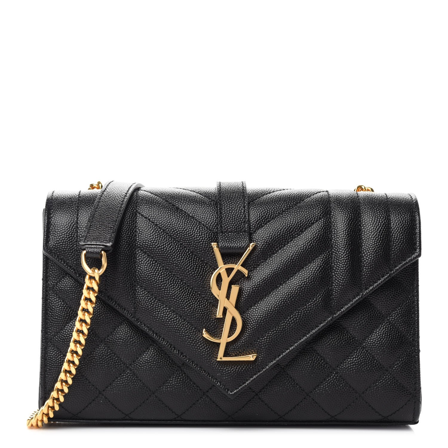 Saint Laurent Grain De Poudre Textured Mixed Matelasse Triquilt Small Monogram Satchel Black 1 of 10
