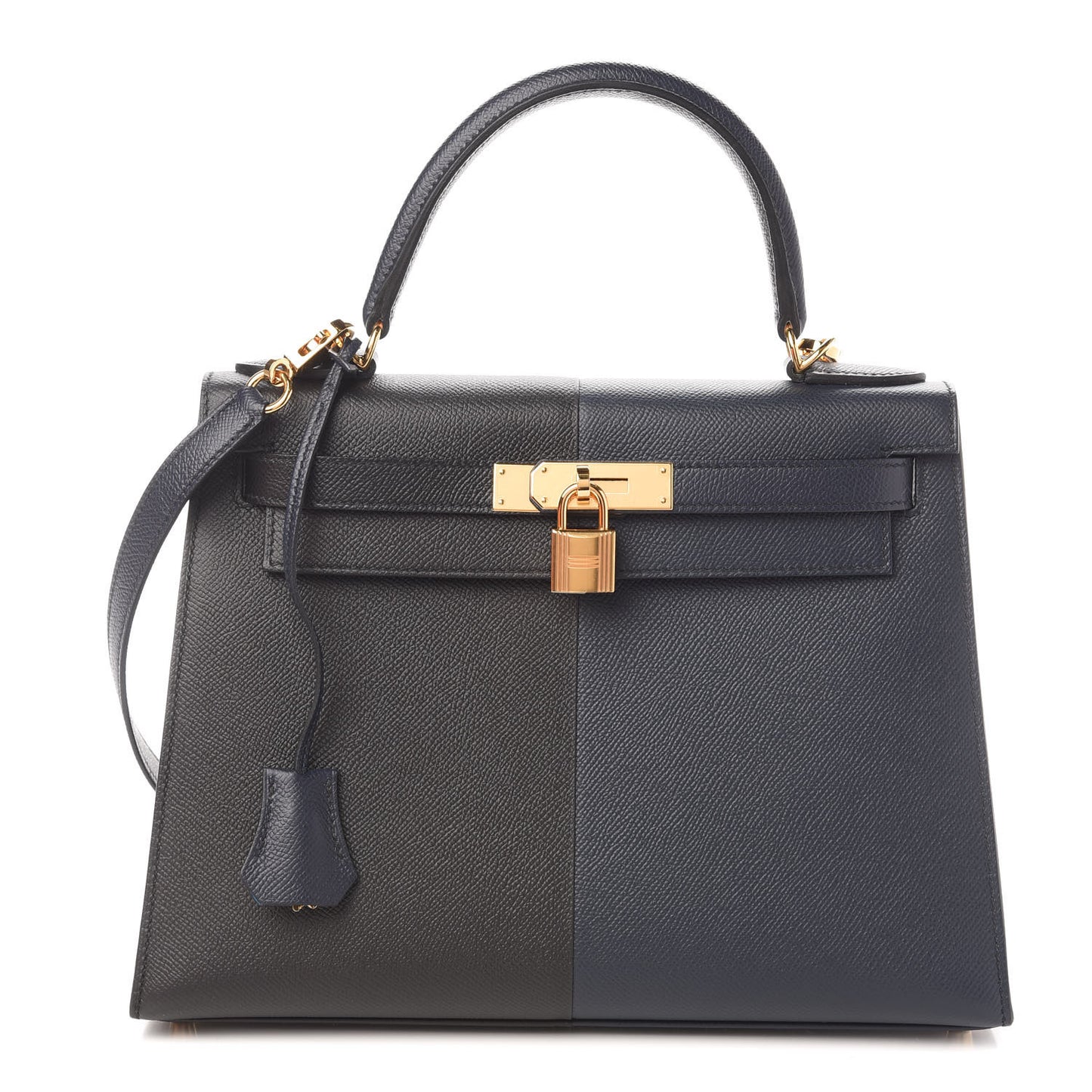 Epsom Casaque Kelly Sellier 28 Bleu Indigo Black Bleu Frida