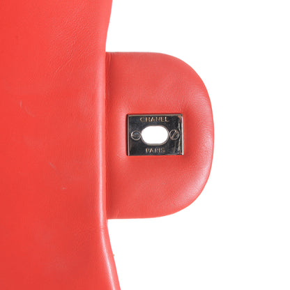 Chanel Patent Chevron Maxi Single Flap Persimmon 6 of 10