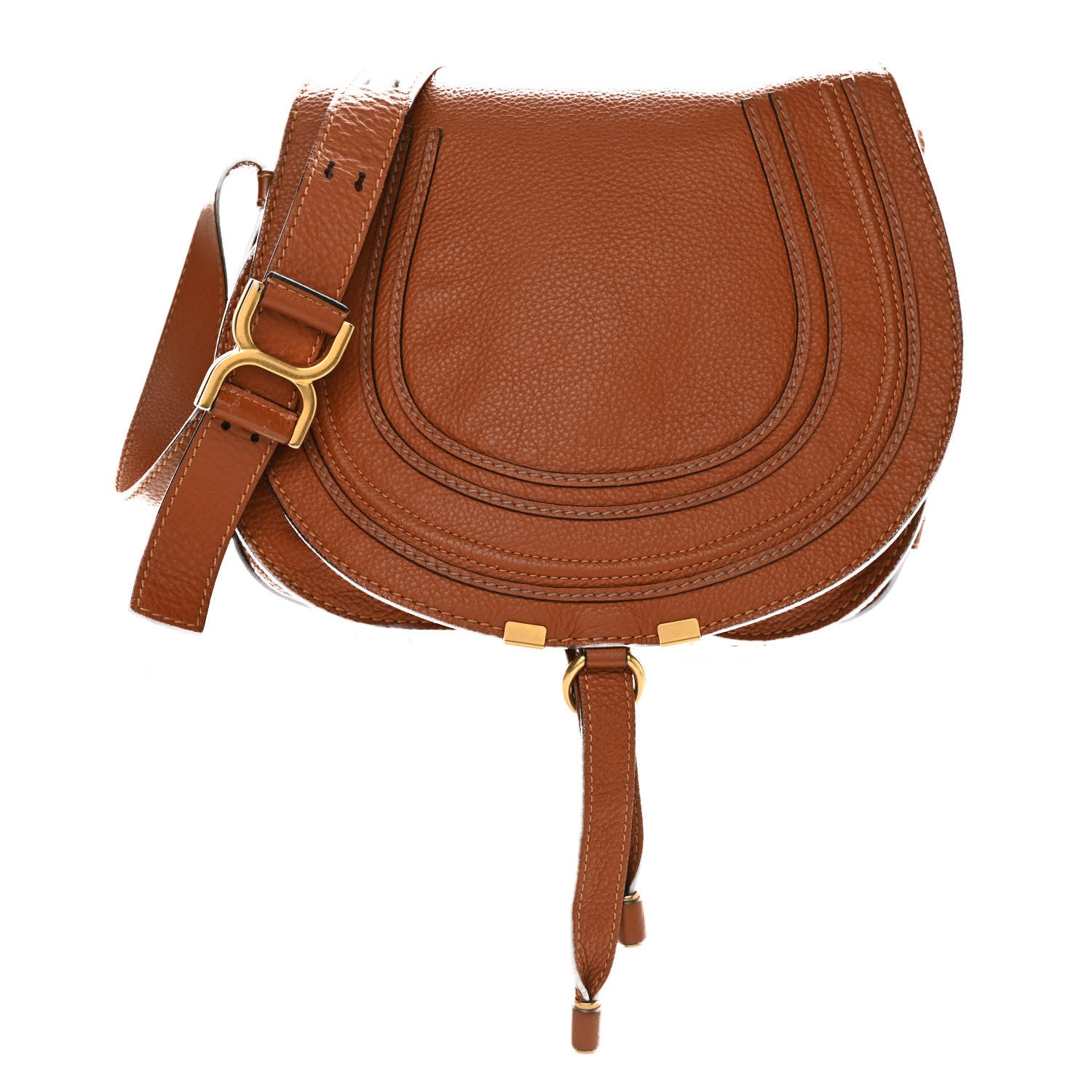 Chloe Calfskin Medium Marcie Round Crossbody Bag Tan 1 of 27