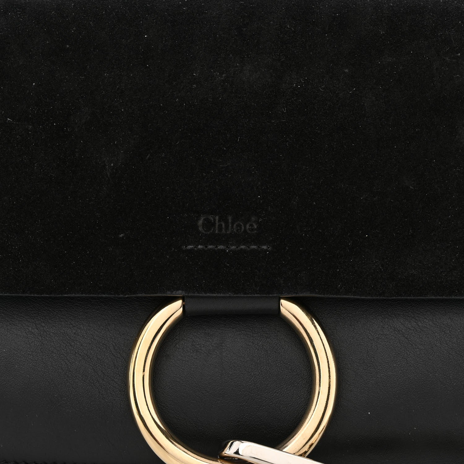 Chloe Suede Calfskin Small Faye Shoulder Bag Black 8 of 10