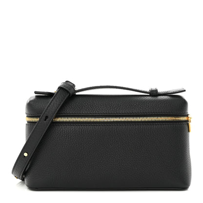 Loro Piana Grained Calfskin L19 Extra Pocket Pouch Black 1 of 11