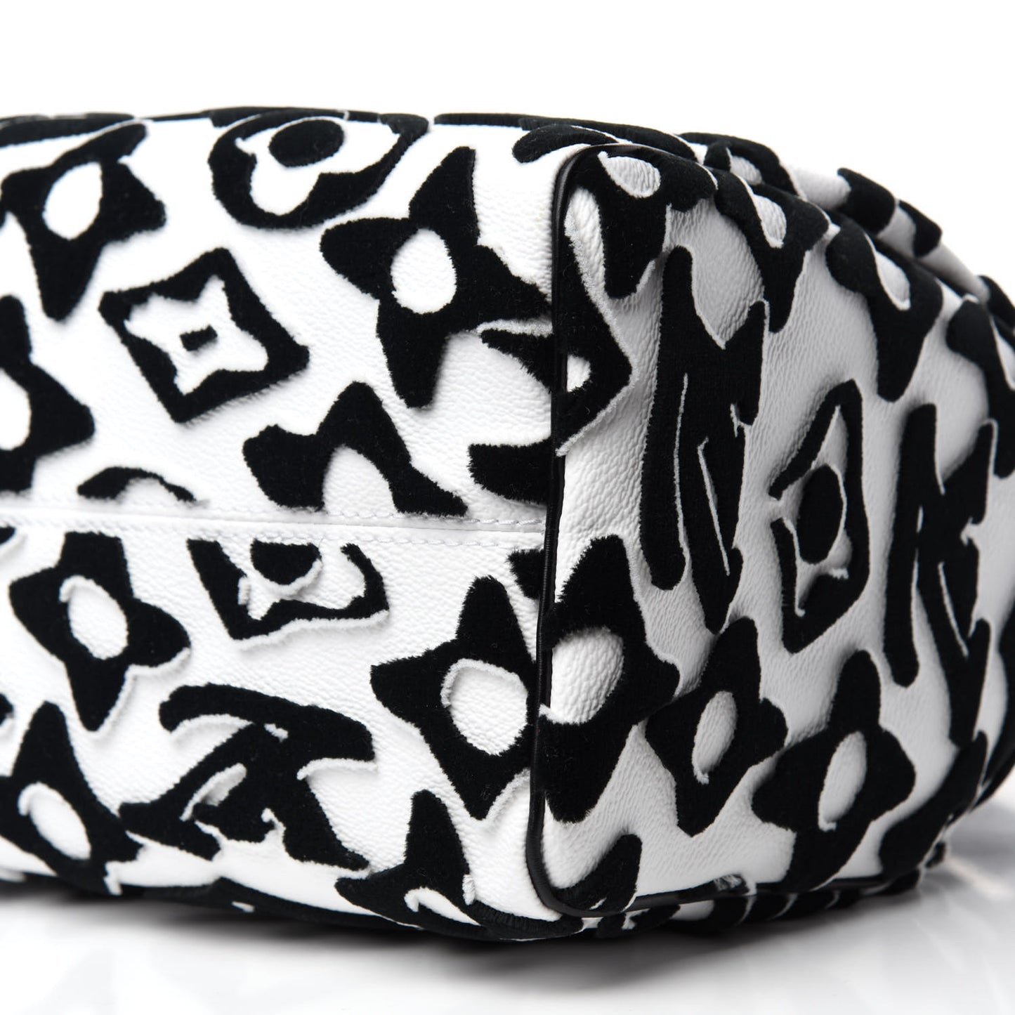 X UF Tufted Monogram Speedy Bandouliere 25 White Black