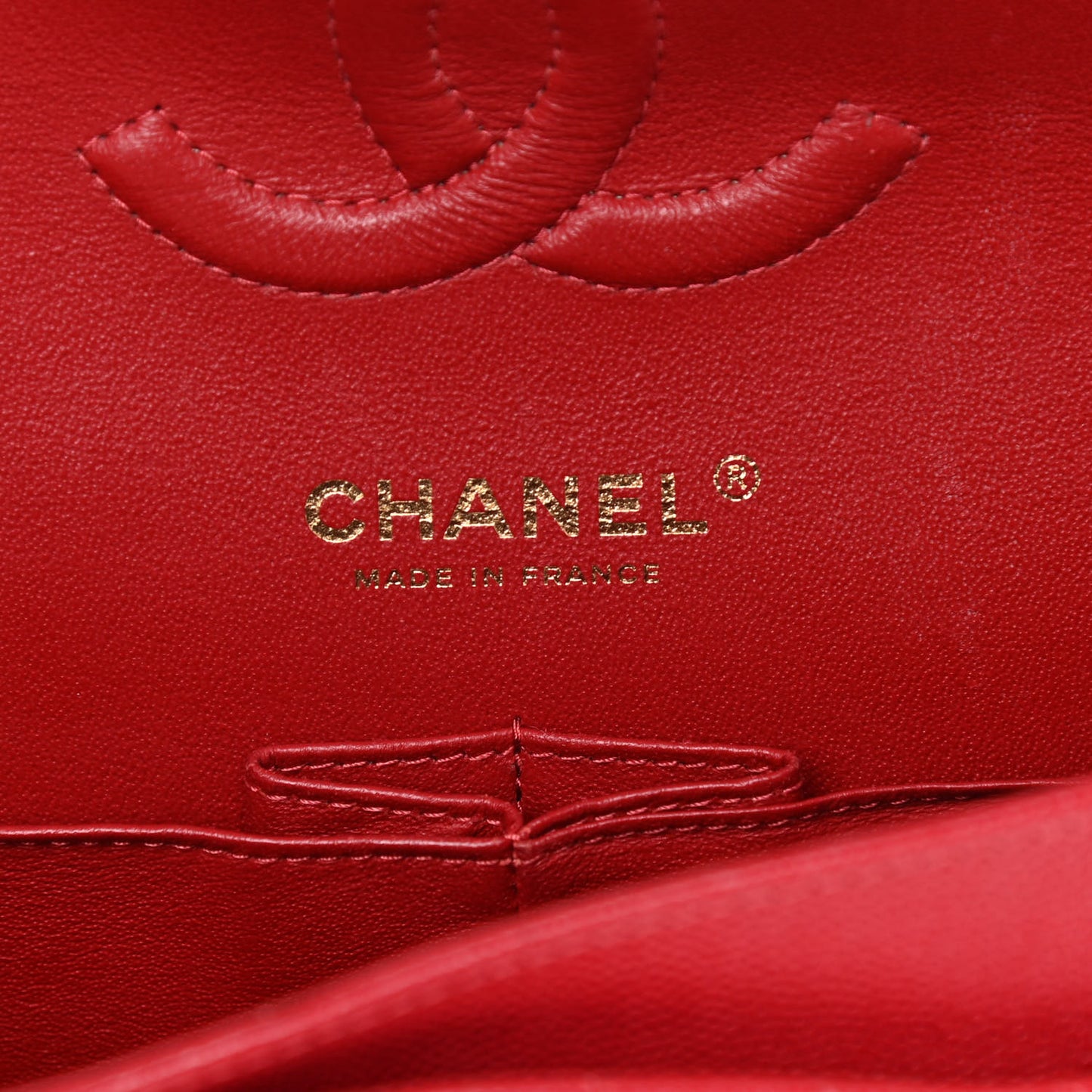 Caviar Quilted Medium Double Flap Red