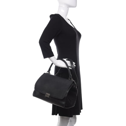 Celine Drummed Calfskin Suede Large Trapeze Black 3 of 17