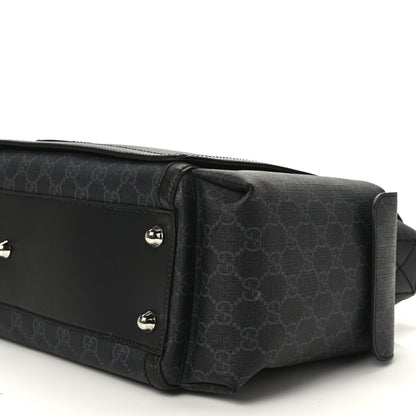 Gucci GG Supreme Monogram Web Messenger Diaper Bag Black Grey 9 of 11