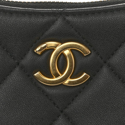 Chanel Lambskin Quilted CC Chain Hobo Black 11 of 14