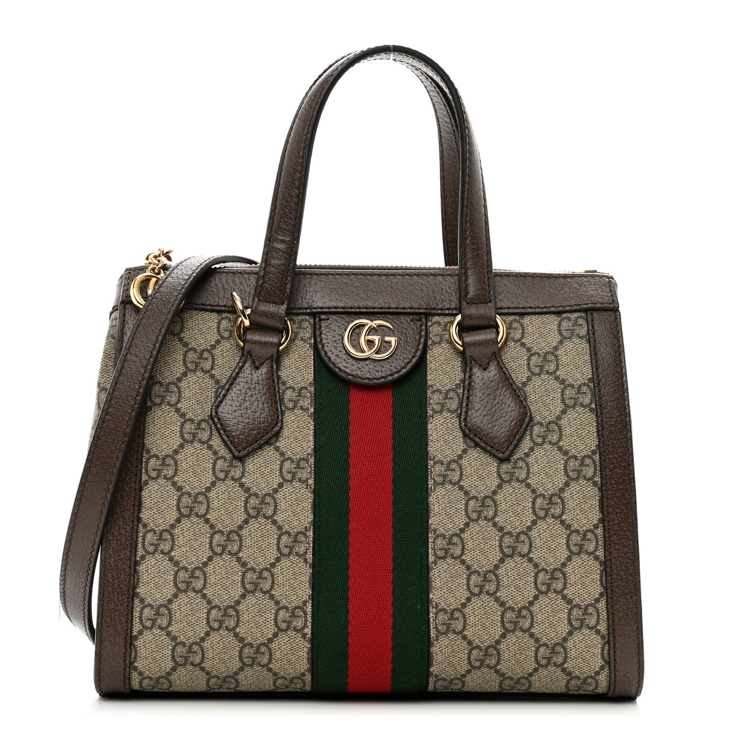 GG Supreme Monogram Small Ophidia Tote Bag Brown