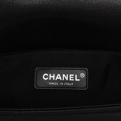 Chanel Caviar Chevron Quilted Medium Boy Flap Black 6 of 8