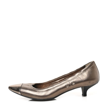 Prada Metallic Calfskin Pump 36 Bronze 1 of 7