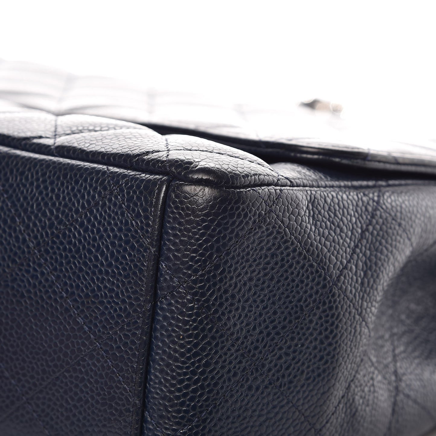 Caviar Quilted Maxi Single Flap Navy
