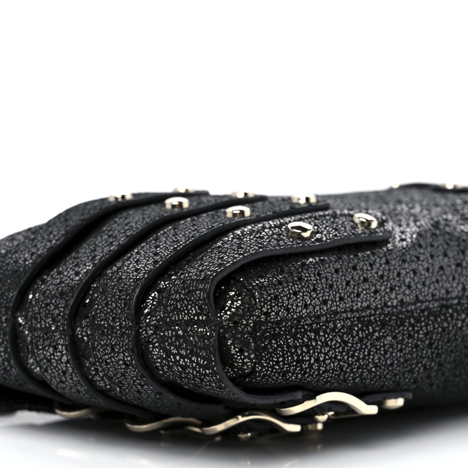 Jimmy Choo Metallic Calfskin Brix Convertible Clutch Black 9 of 11