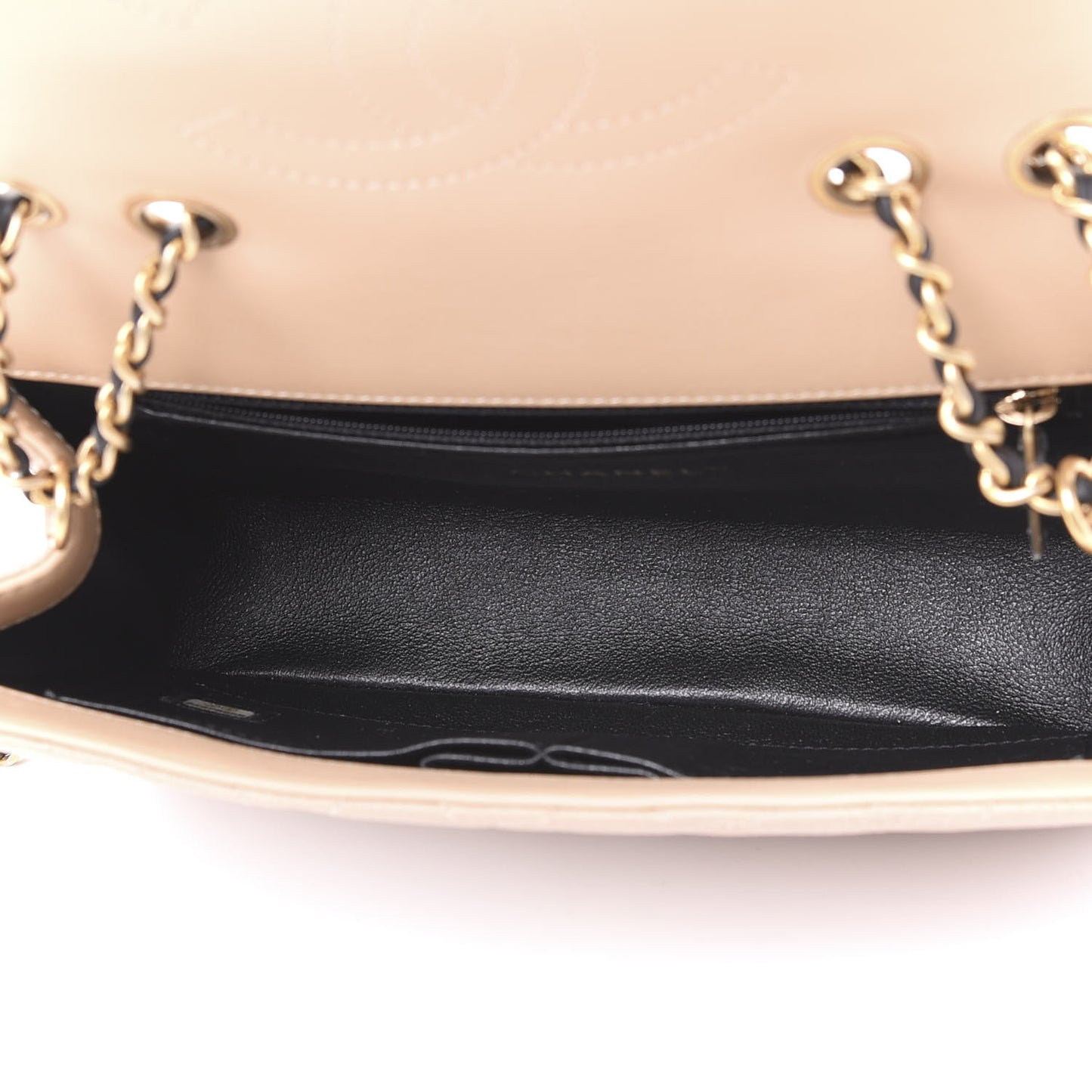 Caviar Quilted Small CC Filigree Flap Beige Black