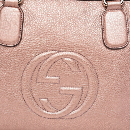 Gucci Metallic Cellarius Calfskin Small Soho Top Handle Satchel Pink 16 of 18