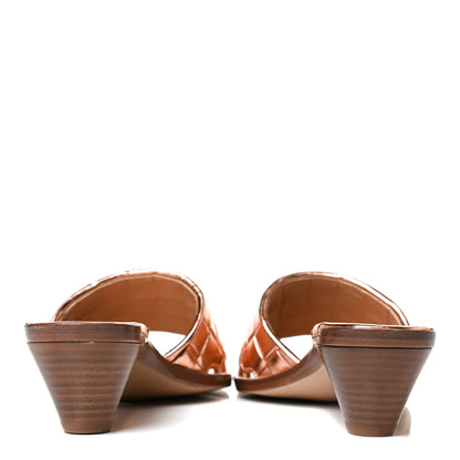 Bottega Veneta Metallic Nappa Intrecciato Heeled Sandals 37 Rose Gold 5 of 11