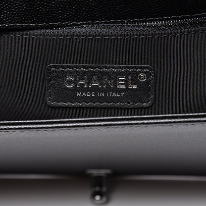 Chanel Caviar Chevron Quilted New Medium Boy Flap Black 5 of 10