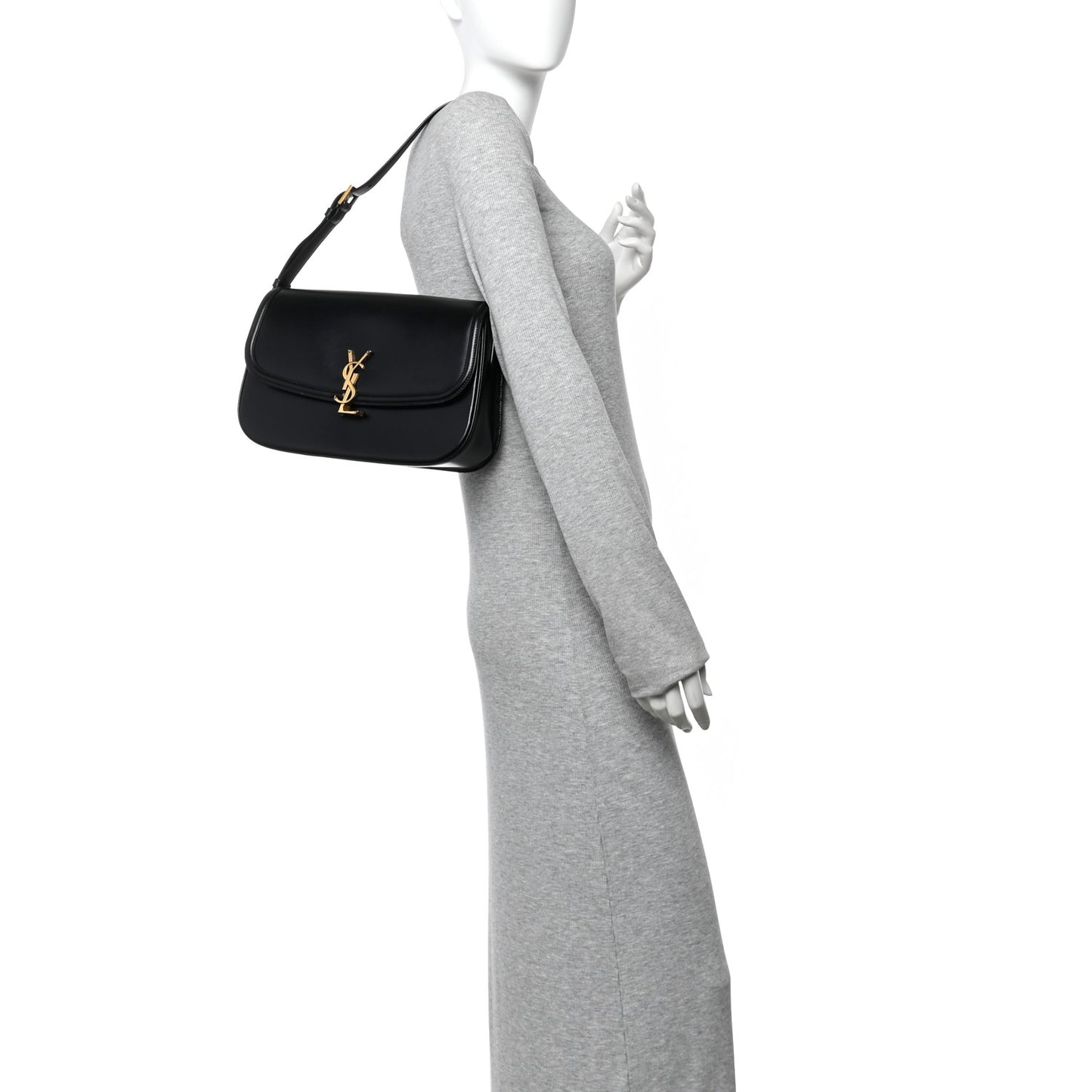Box Calfskin Monogram Large Solferino Shoulder Bag Black