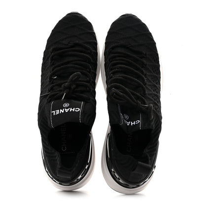 Chanel Fabric Logo Sneakers 37.5 Black 2 of 8
