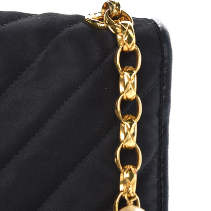 Chanel Satin Chevron Quilted Pearl Mini Square Flap Black 15 of 16