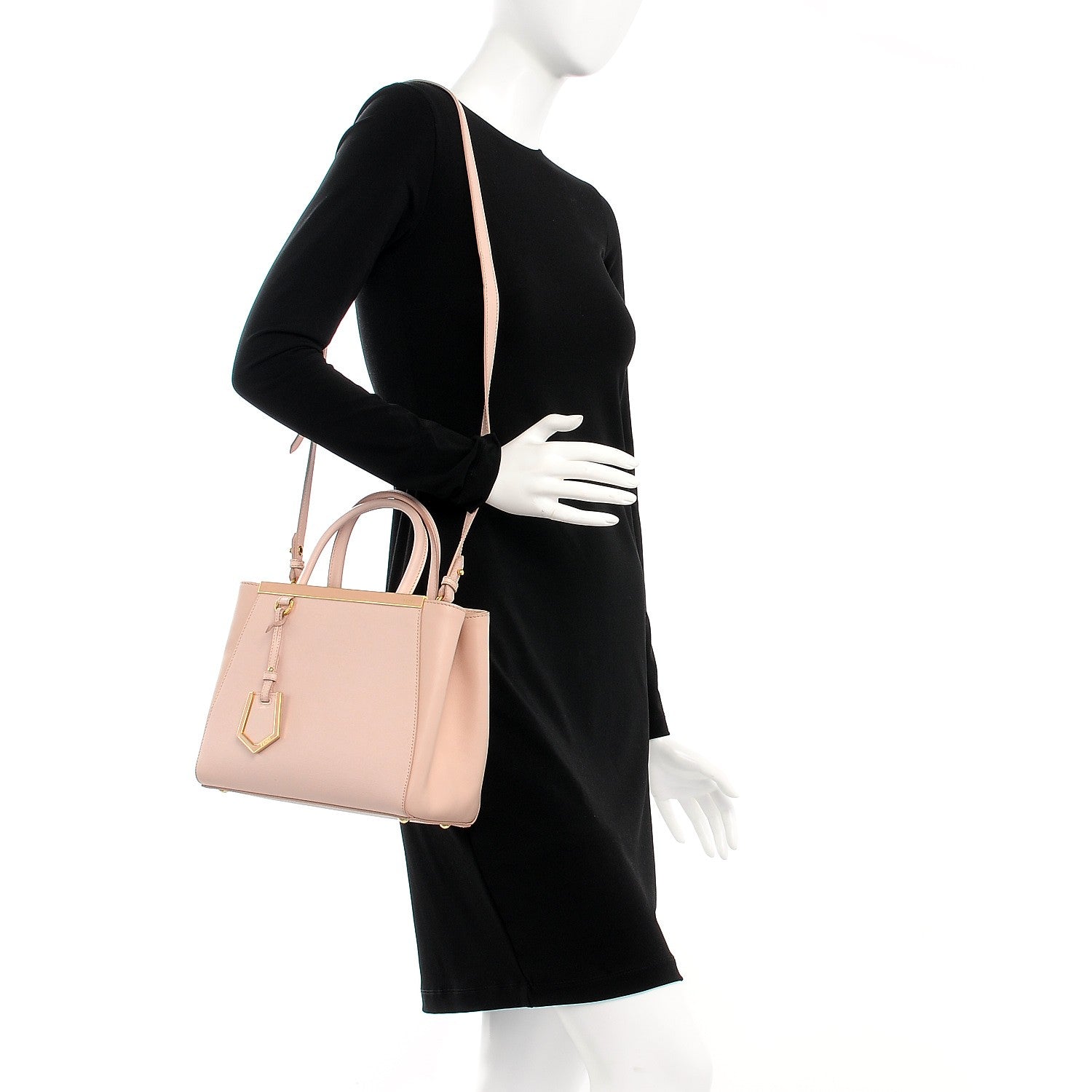 Fendi Vitello Elite Flamingo Petite 2Jours Tote Rosa Plaster 2 of 9